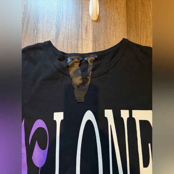 VLONE Black Tee with Purple and White Logo 100% authentic - Picture 2 of 5